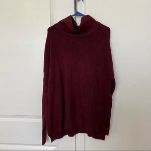 Devotion by Cyrus Mock Neck Sweater Ruby Port